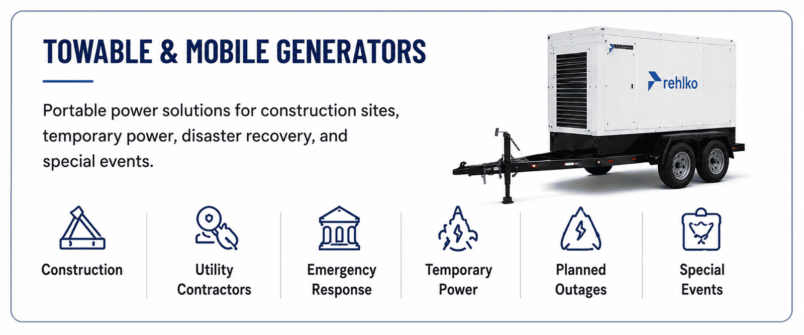 Vital Electric Service sells Towable % Mobile Generators